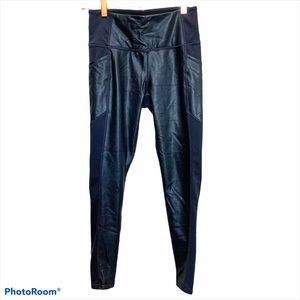 Athleta Faux Leather Accent Stash Pocket Tight